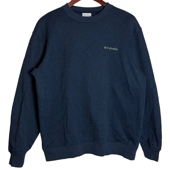 Columbia Hart Mountain II 2 Crew Neck Ribbed Cuffs and Waistband Heather Navy M - Picture 2 of 16
